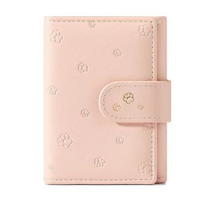 Fashion Small Paw Print Wallets Women Soft PU Leather Card Holder Purses
