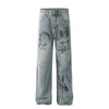 Graffiti Printing Ripped Jeans For Men