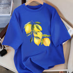 Creative Lemon Pattern T-Shirts Female Casual Soft Tops Fash