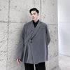 A Pleated Flouncy Blazer With Irregular Straps