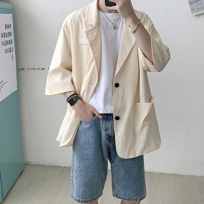 Dunne Casual Blazer met Halve Mouwen