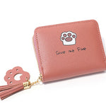 Small Wallets Handbag Card-Holder Coin-Purses Money Zipper Female Super Cat Cute Paw