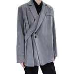 A Pleated Flouncy Blazer With Irregular Straps