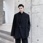 A Pleated Flouncy Blazer With Irregular Straps
