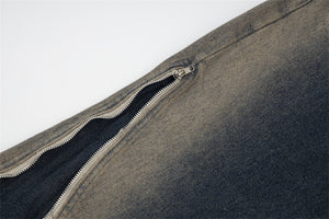 Fashion Inkjet Zipper Jeans For Men