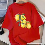 Creative Lemon Pattern T-Shirts Female Casual Soft Tops Fash