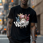 What's Up Fashionable Printed Summer And Spring Men's T-shirts, Casual Short Sleeved Fashionable Style T-shirts, Sports New Products, Casual New Tops