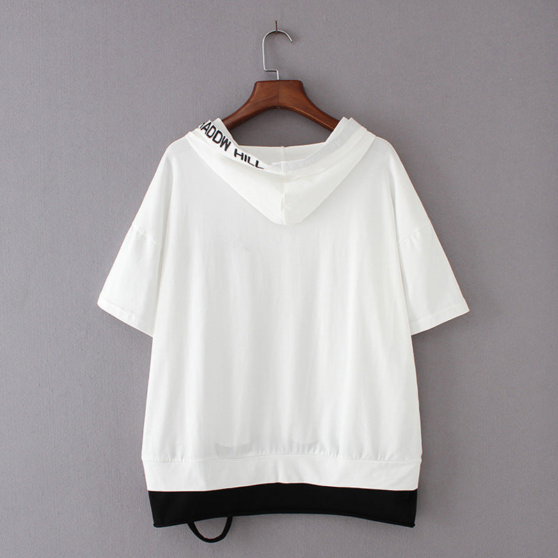 Loose Casual Short-sleeved Embroidered Fake Two T-shirts