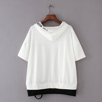 Loose Casual Short-sleeved Embroidered Fake Two T-shirts
