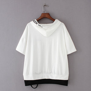 Loose Casual Short-sleeved Embroidered Fake Two T-shirts
