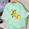 Creative Lemon Pattern T-Shirts Female Casual Soft Tops Fash