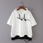 Loose Casual Short-sleeved Embroidered Fake Two T-shirts