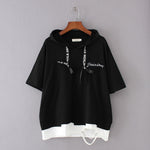 Loose Casual Short-sleeved Embroidered Fake Two T-shirts