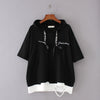 Loose Casual Short-sleeved Embroidered Fake Two T-shirts